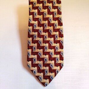 100% Silk O by Valentino Multicolored Paisley Pattern Vintage Italian Men's Tie